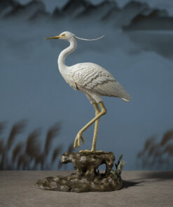 Tượng cò trắng bằng đồng phong thủy