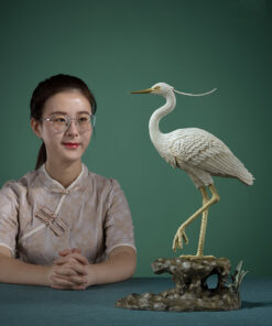 Mẫu tượng con cò bằng đồng đẹp