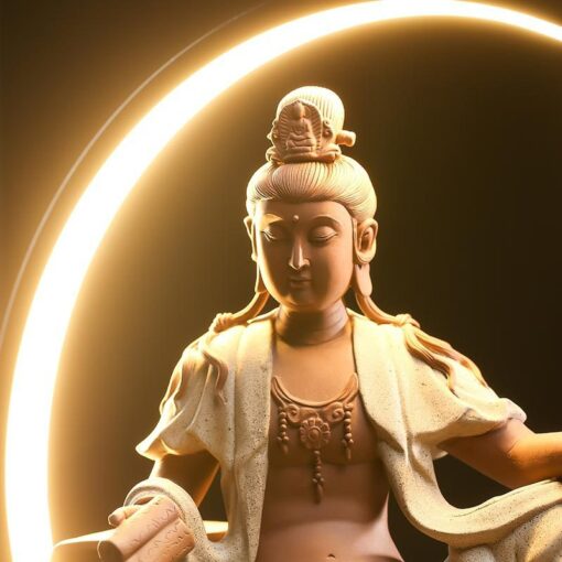 tuong-quan-am-ngoi-tren-trang 1 3 Thác khói xông trầm hương Phật Quan Âm Bồ Tát