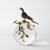 Decor chim vẹt đứng quả cầu pha lê