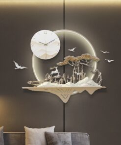 Đồng hồ treo tường kết hợp tranh phong cảnh