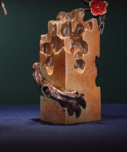 Tượng chim uyên ương đậu cành mai đỏ