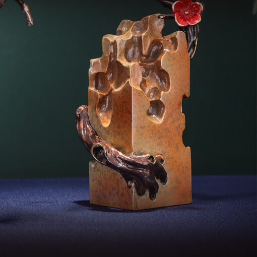 tuong-chim-uyen-uong-dau-canh-mai-do 5 Tượng chim uyên ương đậu cành mai đỏ