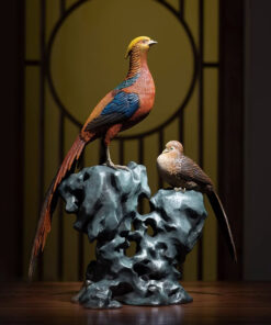 Tượng đôi chim trĩ bằng đồng