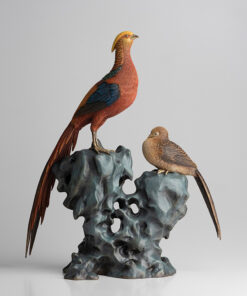 Tượng đôi chim trĩ bằng đồng