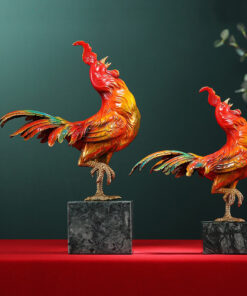 Tượng gà trống bằng gỗ