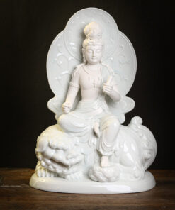 Tượng Phật Văn Thù - Phổ Hiền bằng gốm