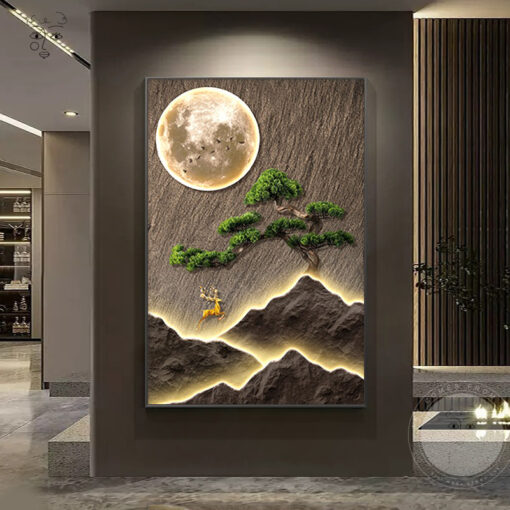 tranh-hien-dai-nui-va-mat-trang 1 Tranh hiện đại núi và mặt trăng