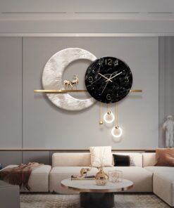 Đông hồ treo tường hình hươu nai