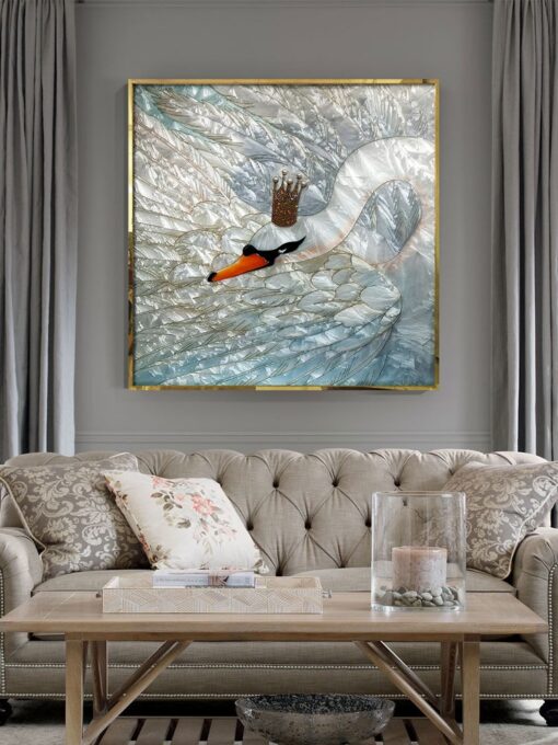 tranh-kham-trai-nhan-tao-hinh-thien-nga 3 Tranh khảm trai nhân tạo hình thiên nga