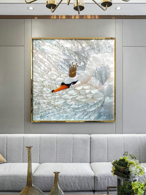 tranh-kham-trai-nhan-tao-hinh-thien-nga 5 Tranh khảm trai nhân tạo hình thiên nga