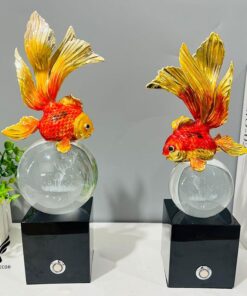 Tượng cá vàng pha lê kèm đèn led đẹp