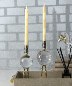 Chân nến quả cầu pha lê