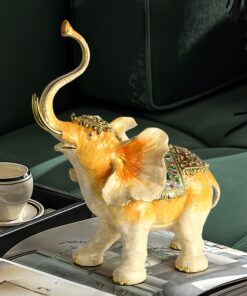 Tượng voi để bàn tráng men