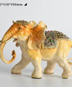 Tượng voi để bàn tráng men