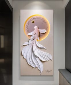 Tranh cá bơi ngược dòng 3D