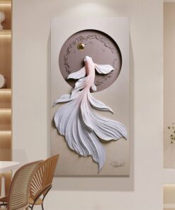 Tranh cá bơi ngược dòng 3D