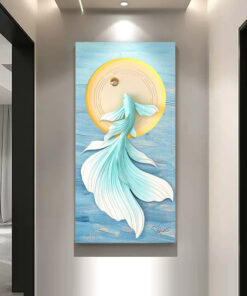 Tranh cá bơi ngược dòng 3D