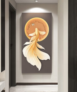 Tranh cá bơi ngược dòng 3D