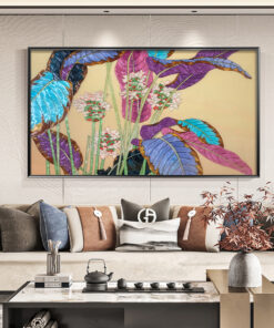 Tranh khảm trai hình cây và hoa