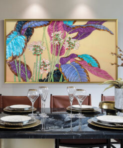 Tranh khảm trai hình cây và hoa