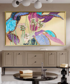 Tranh khảm trai hình cây và hoa