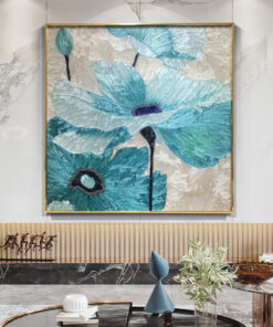 Tranh khảm trai hoa sen xanh