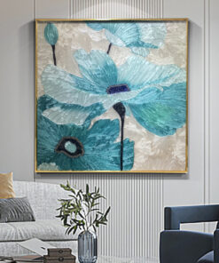 Tranh khảm trai hoa sen xanh