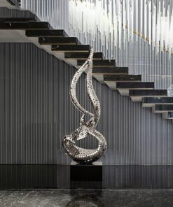 Mô hình trừu tượng điêu khắc bằng thép không gỉ