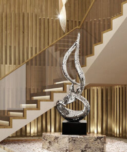 Mô hình trừu tượng điêu khắc bằng thép không gỉ