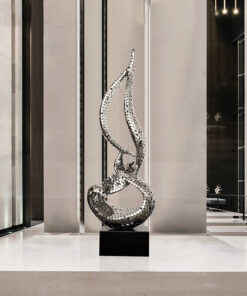 Mô hình trừu tượng điêu khắc bằng thép không gỉ