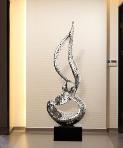 Mô hình trừu tượng điêu khắc bằng thép không gỉ