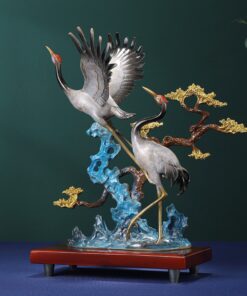 Tượng hạc bằng đồng trường thọ và may mắn