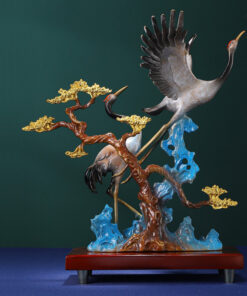 Tượng hạc bằng đồng trường thọ và may mắn