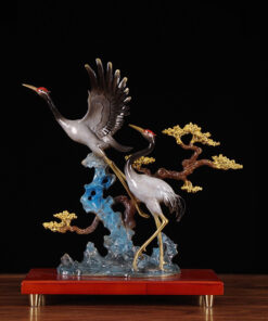 Tượng hạc bằng đồng trường thọ và may mắn