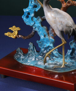 Tượng hạc bằng đồng trường thọ và may mắn