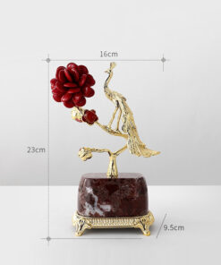 Tượng chim công hoa mẫu đơn