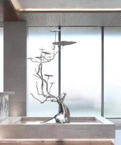 Tượng hươu điêu khắc bằng kim loại