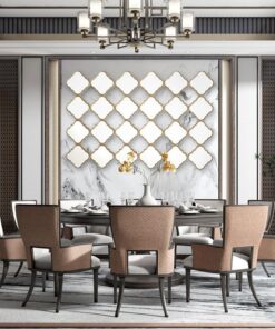 Gương treo tường hình cỏ 4 lá