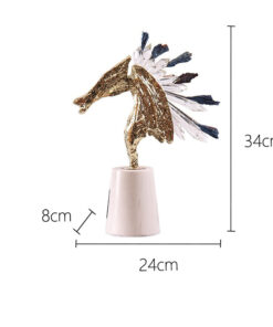 Tượng hươu gắn đá la lê màu