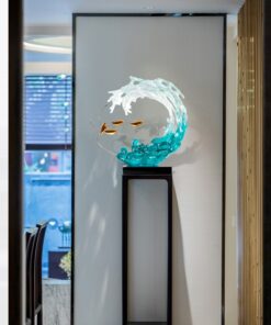 Mô hình điêu khắc cá và sóng biển