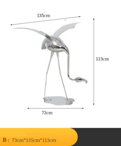 Tượng hồng hạc bằng thép không gỉ trang trí sân vườn
