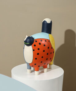 Tượng động vật dễ thương decor kệ sách