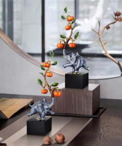 Cặp voi trang trí kệ tủ phòng khách