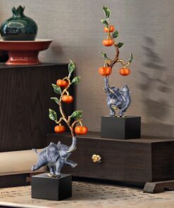 Cặp voi trang trí kệ tủ phòng khách