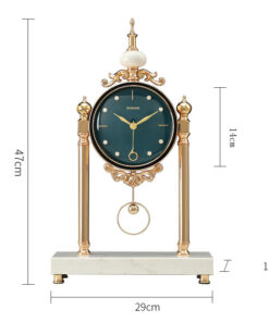 Đồng hồ để bàn phong cách cổ điển mạ vàng sang trọng