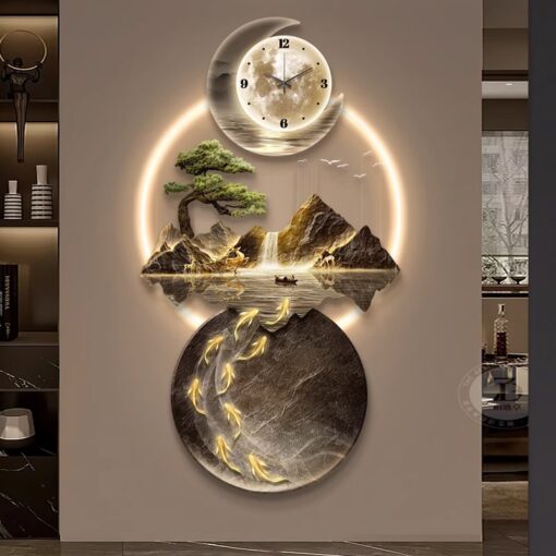 dong-ho-treo-tuong-ca-boi-nguoc-dong (2) Đồng hồ treo tường cá bơi ngược dòng