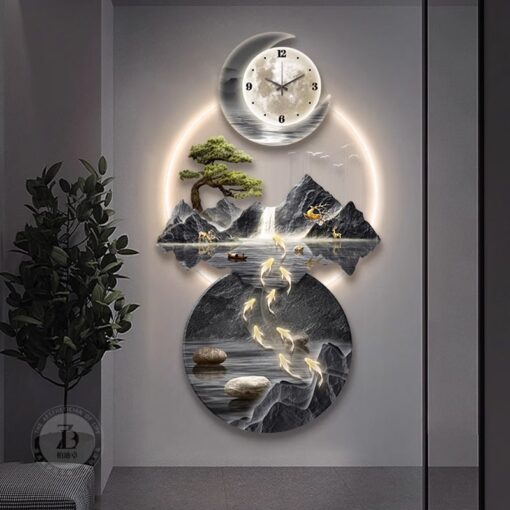 dong-ho-treo-tuong-ca-boi-nguoc-dong (4) Đồng hồ treo tường cá bơi ngược dòng