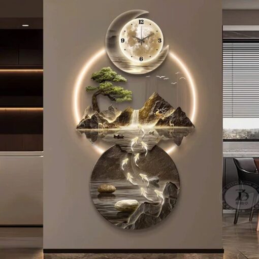 dong-ho-treo-tuong-ca-boi-nguoc-dong (5) Đồng hồ treo tường cá bơi ngược dòng