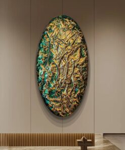 Tranh trừu tượng 3D hình bầu dục